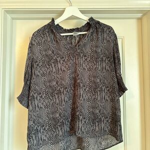 Worthington Black and Gray Snake Print Blouse